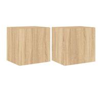 TV Wall Cabinets with LED Lights Wall Mounted TV Unit Floating TV Stand vidaXL