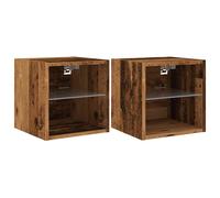 TV Wall Cabinets with LED Lights Wall Mounted TV Unit Floating TV Stand vidaXL