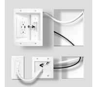 TV Wall Cable Organiser Kit - Recessed in-Wall Power & Dual Outlets, USB-A & USB-C Ports, 9ft Cord & Includes Wall Cutting Tools for a Clutter-Free Home Theatre & Wall-Mounted Television