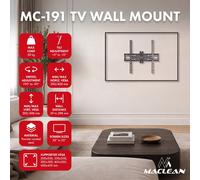 TV Wall Mount TV Mount Adjustable Black 32-55'' 30 kg Maclean