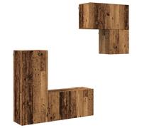 TV Wall Units 4 Piece Floating TV Wall Unit TV Stand Engineered Wood vidaXL
