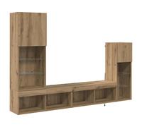 vidaXL TV Wall Units Wall-mounted 4 pcs Artisan Oak Engineered Wood