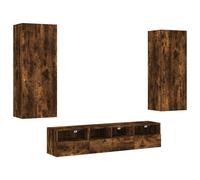 TV Wall Units 5 Piece Floating TV Wall Unit TV Stand Engineered Wood vidaXL