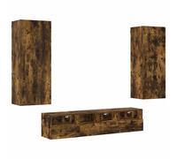 TV Wall Units 5 Piece Floating TV Wall Unit TV Stand Engineered Wood vidaXL
