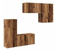 TV Wall Units 5 Piece Floating TV Wall Unit TV Stand Engineered Wood vidaXL