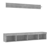 TV Wall Units 5 Piece with LED Floating TV Cabinet Engineered Wood vidaXL