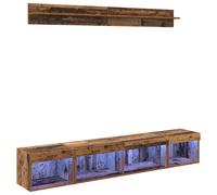 TV Wall Units 5 Piece with LED Floating TV Cabinet Engineered Wood vidaXL
