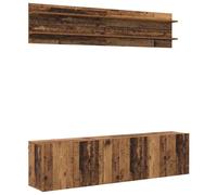 TV Wall Units 6 Piece Floating TV Wall Unit TV Stand Engineered Wood vidaXL