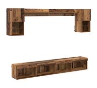 TV Wall Units 6 Piece with LED Floating TV Cabinet Engineered Wood vidaXL