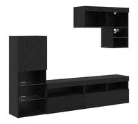 TV Wall Units 6 Piece with LED Floating TV Cabinet Engineered Wood vidaXL