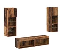 TV Wall Units 6 Piece with LED Wall Mounted TV Cabinet Engineered Wood vidaXL
