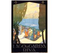 TV02 Vintage 1920's Italian Italy Riva Lake Garda Travel Poster Re-Print - A3 (432 x 305mm) 16.5" x 11.7"