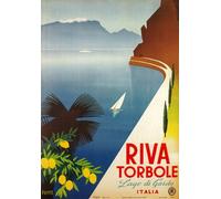 TV03 Vintage 1950's Italian Italy Riva Torbole Lake Garda Travel Poster Re-Print - A3 (432 x 305mm) 16.5" x 11.7"