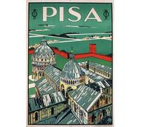 TV55 Vintage 1928 Pisa Tuscany Italy Italian Travel Poster Re-Print Reproduction Print Card - A5 (148mm x 210mm)