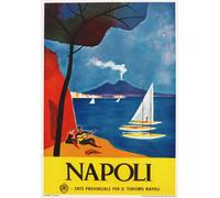 TV87 Vintage 1960's Napoli Naples Italian Italy Travel Tourism Poster Re-Print - A2+ (610 x 432mm) 24" x 17"