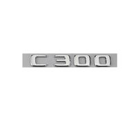 TVAAGHBCBR ABS Black Logo C300 Emblem Letters Nameplate Decal Car Trunk Badge Compatible With Mercedes Benz AMG W204 W205 C300(Chrome C300)