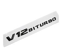 TVAAGHBCBR ABS Car Styling Logo V12 BITURBO Badge Side Fender Emblem Decal Compatible With Mercedes Benz S680 GLS600 AMG S65 SL65 G63 G65(Black)