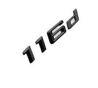 TVAAGHBCBR ABS Chrome Black Logo 116i 116d Letters Sticker Ahdesive Car Rear Trunk Emblem Badge Decal Compatible With BMW F20 E87 F21(Glossy Black 116d)