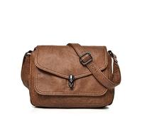 TVAFEDS Backpack Womens Designer handbag, leather shoulder bag, Multi Pocket informal cross Wallet(Brown)