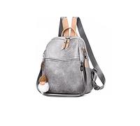 TVAFEDS Backpack Womens Ladies Backpack， Soft Leather Youth Girl School Bag Large， Shoulder Multifunctional Travel Backpack(Gray)