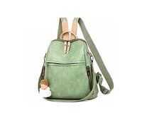 TVAFEDS Backpack Womens Ladies Backpack， Soft Leather Youth Girl School Bag Large， Shoulder Multifunctional Travel Backpack(Green)