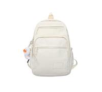 TVAFEDS Backpack Womens Mochila escolar de gran capacidad para chica adolescente, morral con diseño nicho Simple, versión coreana, para mujeres(White,With pendant)