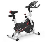 TVAFEDS Exercise Bike Large Load-bearing Exercise Bike Full Coverage Safety Dynamic Bicycle Professional Big Flywheel Fitness(White)
