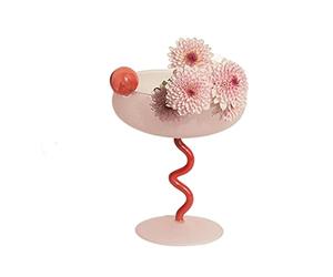 TVAFEDS Goblet Cute Slash Glass Cup Jelly Beans Twisty Goblet Drinking Glasses for Drinks Frosted Sweetmeats of Ice Cream Cereal Bowl