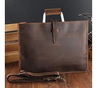 TVAFEDS Handbags Man bag cross section retro leather briefcase first layer of men's handbag(Brown)