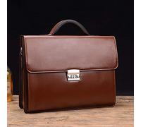 TVAFEDS Handbags Men's business briefcase bag three-digit combination lock Shoulder Messenger tide male high-capacity multi-pocket(Brown)