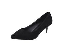 TVAFEDS High Heels Simple Elegant High Heels Stiletto Womens Shoes Pointed Black Etiquette Professional Single Wedding(2.5 UK)
