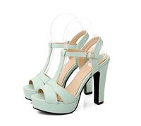 TVAFEDS High Heels Summer Women's Sandals Platform High Heels Gladiator Elegant Beige Pink Party Office Shoes Women(Green,7)