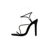 TVAFEDS High Heels Women's sexy stiletto sandals Candy color high heel Elastic belt shoes(Schwarz,6.5 UK)