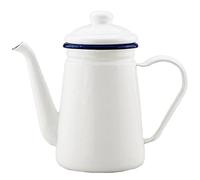 TVAFEDS Kettle 1.1L Enamel Coffee Pot Hand Tea Kettle Induction Cooker Gas Stove Universal Thermos Retro Top Kettles(White)