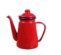 TVAFEDS Kettle 1.1L Enamel Coffee Pot Hand Tea Kettle Induction Cooker Gas Stove Universal Thermos Retro Top Kettles(Red)