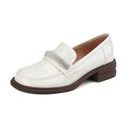 TVAFEDS Loafers Shoes for Women Women's Shoes Round Head Platform Casual Thick Heel Black(Beige,5.5 UK)