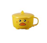 TVAFEDS Lunch Box 304 Stainless Steel/Instant Noodle Bowl Creative Little Yellow Duck Cute with Lid Student Dormitory Insulated Lunch Box