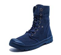 TVAFEDS Mens Boots Men's canvas shoes Spring and summer outdoor Thick soled high top Cuff Sneakers(Blue,11.5 UK)