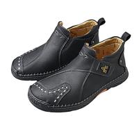 TVAFEDS Mens Shoes Men Leather Boots Arrival Autumn Men's Male Boot Shoes(Schwarz,7)