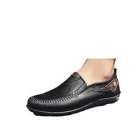 TVAFEDS Mens Shoes Mens Loafers Shoes Luxury Hand-stitched Cow Leather Men's Comfortable Slip-on Driving Casual Soft Bottom Man(Schwarz,7.5 UK)