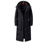 TVAFEDS Puffer Jacket Mens Mens Red Down Coats Winter Over The Thicken Warm Detachable Hat Jackets Coat(XL)