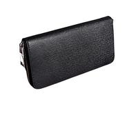 TVAFEDS Purses for Women Wallet Men Long Zipper Genuine Leather Wallets Solid Color Male Business Clutch Cellphone Big Capacity Card Holder Purse(Schwarz)