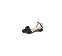 TVAFEDS Sandals for Women Spring Summer Open-toed Casual Sandals Women Thick Heel Elegant Middle One-word Buckle Comfortable Shoes(Schwarz,5.5 UK)