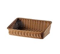 TVAFEDS Storage Baskets Rectangular Rattan Serving Tray Wicker Woven Basket Bathroom Bread Baskets With Handles Storage For Parties