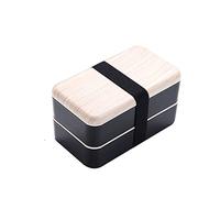 TVAFEDS Thermos Lunch Box Double Layer Lunch Box Plastic Compartment Microwaveable(Schwarz)