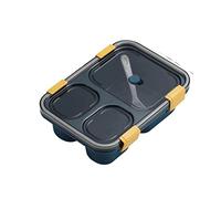 TVAFEDS Thermos Lunch Box Plastic Lunch Box 3/4 Compartment Sealed Divided Serving Tray Microwave Safe Portable(Blue)