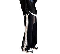 TVAFEDS Trousers for Men Autumn Winter Sweatpants Patchwork Color Warm Trousers for Men Clothing Baggy Wide-leg Thick Mopping Male(M)