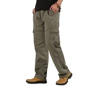 TVAFEDS Trousers for Men Men Casual Pants Four Seasons Thin Cargo Pockets Zipper Elastic Waist Trousers Loose Outdoor Jogging Sports(5XL 110-120 KG)