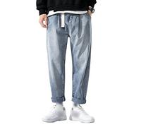 TVAFEDS Trousers for Men Men Denim Pants ，Version Baggy Trousers ，Loose Clothes A Hundred Straight Men's Clothing(32)