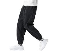 TVAFEDS Trousers for Men Men's Corduroy Pants, All-match Loose-fitting Casual, Trousers With Ankles(Schwarz,M)